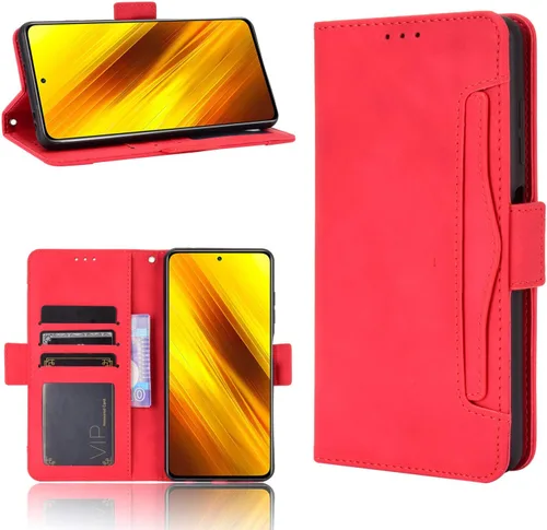 Vista 6 de Funda para Xiaomi Poco X3 NFC Funda Funda para Xiaomi Poco X3 MZB07Z2IN / Poco X3 NFC Funda Flip PU Cuero Negro