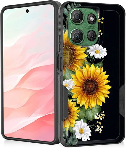 Vista 49 de Funda para Moto G Play 4G 2024, resistente de doble capa híbrida de policarbonato duro, goma suave, a prueba de golpes, funda protectora resistente