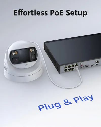 Vista 16 de ANNKE Sistema de cámara de seguridad PoE 4K con doble lente, gran angular de 180°, disco duro de 2 TB 8 Channel 12MP H.265+ NVR, 4pcs 8MP Wired