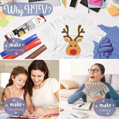 Vista 8 de Firefly Craft - Lámina de vinilo 3D de transferencia de calor, vinilo HTV grueso de 3 dimensiones, para planchar para usar con Cricut y Silhouette
