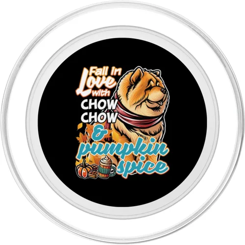 Vista 2 de Chow Chow Dog Scarf Pumpkin Happy Thanksgiving PopSockets MagSafe PopGrip for iPhone