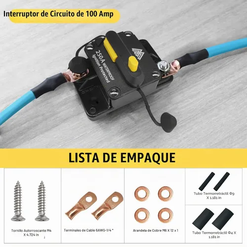 Vista 2 de Interruptor de circuito impermeable de 250 A, portafusibles de 12 V - 48 V CC Interruptor de reinicio manual para motor de arrastre de barco