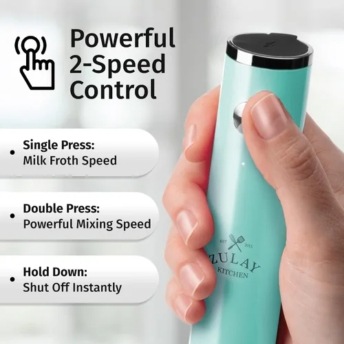 Vista 121 de Zulay Milk Boss Espumador de leche potente manual, hace espuma para latte, batidor para mezclar bebidas, café, miniespumador para capuchino, frappé