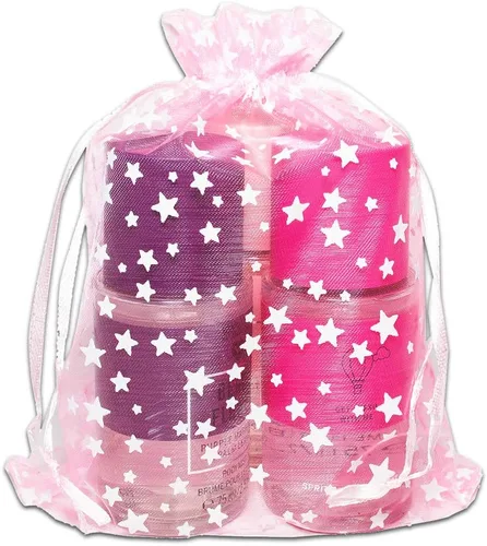Vista 46 de The Display Guys - Paquete de 100 bolsas de regalo de organza transparente de 2 x 2.5 pulgadas con cordón