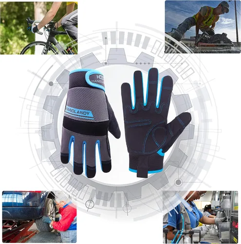 Vista 5 de HANDLANDY HLDD Work Gloves Women, Safety Work Gloves Touchscreen Working Glove for Mechanic, Gardening, Construction, DIY