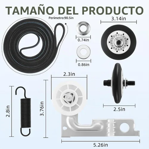 Vista 2 de AGM75510755 Kit de reparación de secadora compatible para secadoras LG Negro