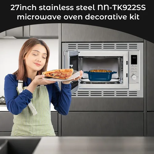 Vista 7 de NN-TK922SS - Kit de molduras de microondas de 27 pulgadas para horno de microondas Panasonic de 2.2 pies cúbicos, construcción de acero inoxidable