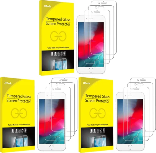 Vista 11 de JETech Protector de pantalla para iPhone SE 3/2 (edición 2022/2020), 4.7 pulgadas, película de vidrio templado, paquete de 3