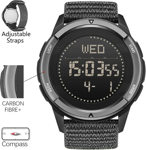 Vista 2 de DIDITIME Relojes tácticos para hombres, relojes militares para hombres, impermeables, 164 pies, reloj de fitness, relojes digitales para hombre