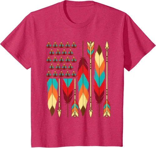Vista 76 de Native American Bandera - Camiseta de veteranos indígenas del Mes del Orgullo, Negro, S