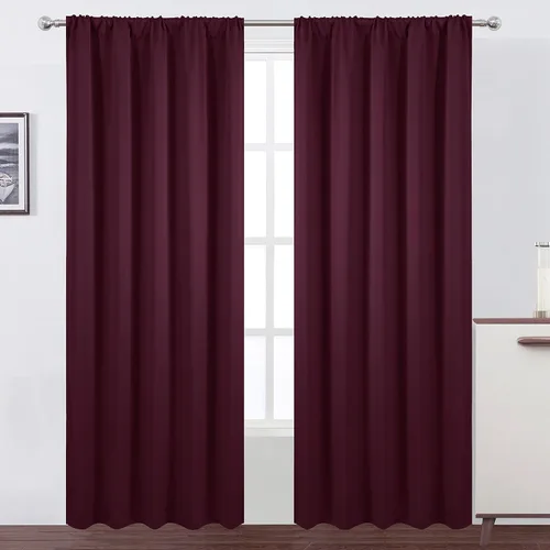 Vista 119 de LEMOMO Cortinas opacas de 42 x 54 pulgadas, juego de 2 paneles de cortinas con aislamiento térmico para oscurecer la habitación