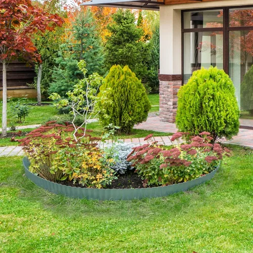 Vista 5 de Worth Bordes de jardín estrechos corrugados, 6" x 20 pies, bordes de paisajismo de acero galvanizado resistente, metal flexible para césped, tiras