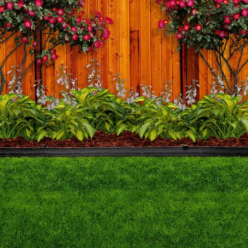 Vista 5 de EasyFlex Borde compuesto para excavar paisaje con estacas de anclaje, borde superior recto de 4.5 pulgadas, borde de borde de jardín, kit de 20 Negro