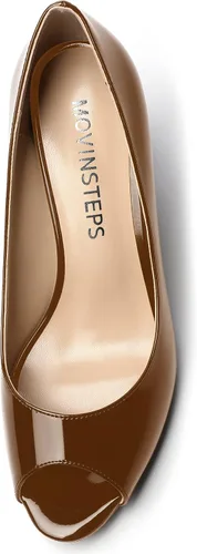 Vista 3 de MOVINSTEPS Zapatos de tacón alto para mujer, con puntera abierta, sexy, de 3.3 pulgadas