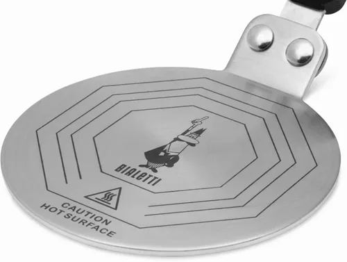 Vista 5 de Bialetti Placa de acero inoxidable, adaptador de inducción para cocinar con difusor de calor, acero, 6 pintas