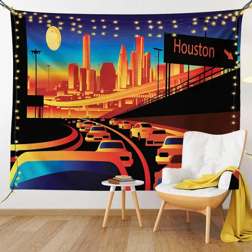 Vista 16 de Lunarable Tapiz de Puerto Rico, histórico Fort San Felipe del Morro, paisaje de América Central y Caribe, decoración de tela para colgar en la pared