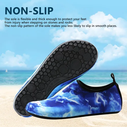 Vista 2 de Valennia Zapatos de agua descalzos de secado rápido, calcetines de yoga para playa, natación, surf, ejercicio para mujeres y hombres
