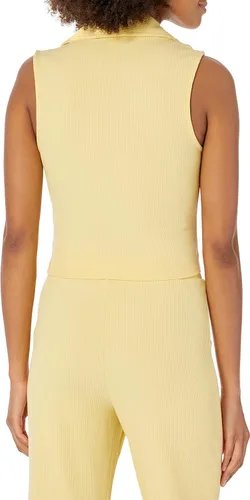 Vista 2 de The Drop Flora - Top corto ajustado con cuello fruncido para mujer