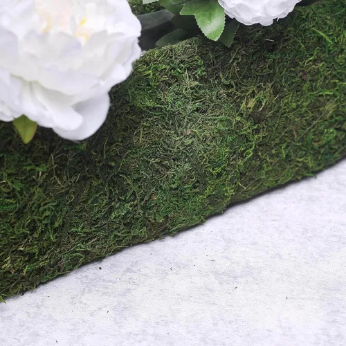 Vista 8 de Efavormart - Maceta rectangular de musgo preservado de 23.5 pulgadas con forro interior protector, canal largo cubierto de musgo para suculentas