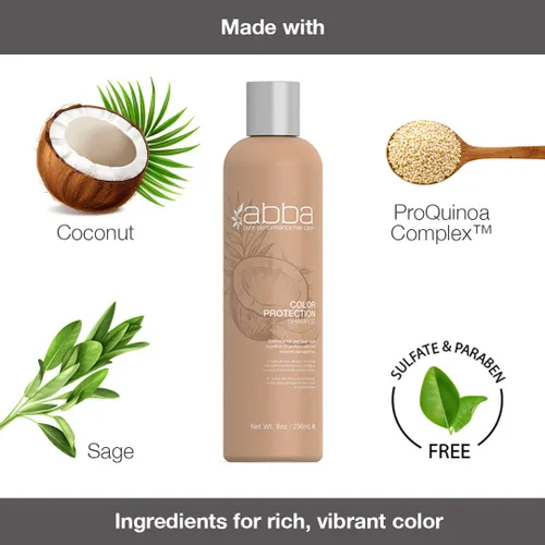 Vista 4 de ABBA - Champú Pure Color Protection - Aceite de coco y salvia