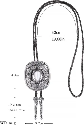 Vista 133 de Jeilwiy Corbata de bolo para hombre, corbata de vaquero occidental, collar de corbata de bolo dorado, corbata de cuero, corbata de Halloween