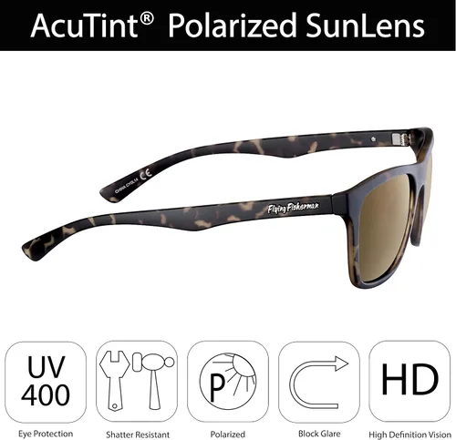 Vista 4 de Flying Fisherman Fowey Polarized Sunglasses with AcuTint UV Blocker for Fishing and Outdoor Sports