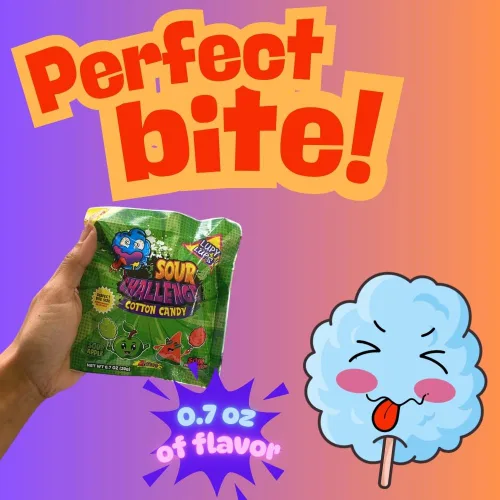 Vista 3 de Lupy Lups! Sour Duo Cotton Candy - Paquete de 4 combinaciones de sabor picante