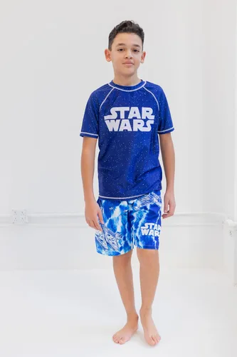 Vista 2 de STAR WARS X-Wing TIE Fighter Millennium Falcon Swim Trunks Little Kid to Big Kid