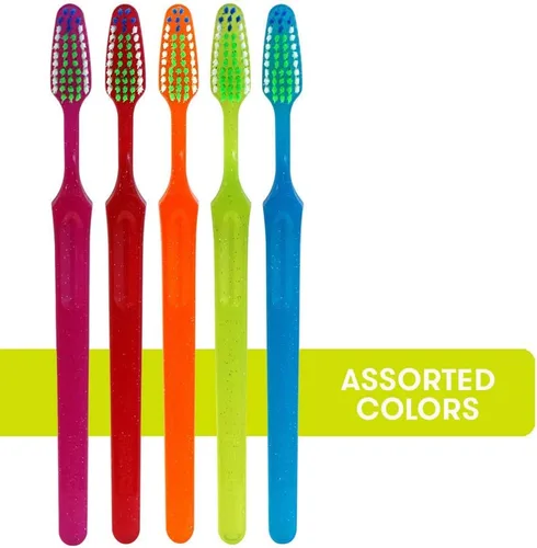 Vista 3 de Reach Crystal Clean - Cepillo de dientes con cerdas firmes, 1 unidad, paquete de 6 Cuello en ángulo, cerdas de dos niveles, limpieza de línea