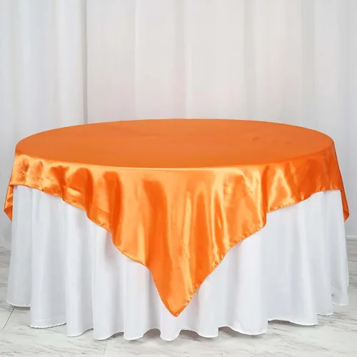 Vista 16 de Efavormart Paquete de 5 Sobremanteles Cuadrados de Satén de 60" para Decoraciones de Mesa de Bodas, Catering y Fiestas, Cubierta de Mantel Negro