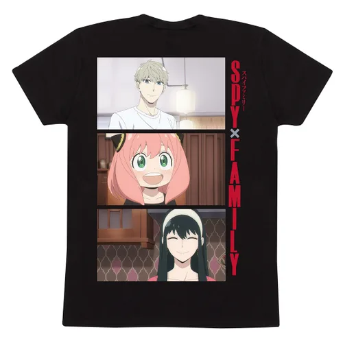 Vista 2 de Camiseta de Manga Corta Spy X Family Trio Shots Negro Unisex