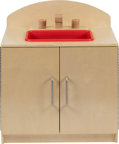 Vista 12 de Flash Furniture Hercules - Fregadero de cocina de madera para niños para uso comercial o doméstico, seguro, diseño apto para niños