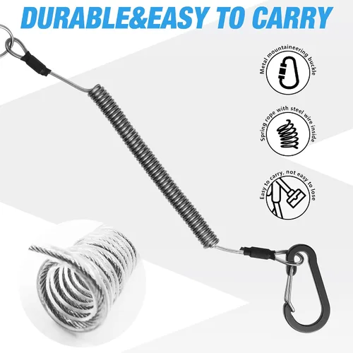 Vista 8 de FLISSA Fish Gripper, Fish Lip Grip Tool with Carabiner and Spring Anti-Lost Rope, Durable Stainless Steel Fish Grabber Gripper, Lightweight Holder