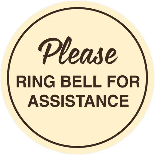 Vista 12 de Signs ByLITA Circle Please Ring Bell For Assistance - Letrero de pared o puerta Fácil instalación Letrero de recepción de recepción