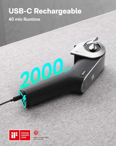 Vista 7 de HOTO EdgeFlow - Tijeras eléctricas inalámbricas, hoja de titanio autoafilable, cortador de cartón eléctrico de pantalla inteligente, modo de impulso