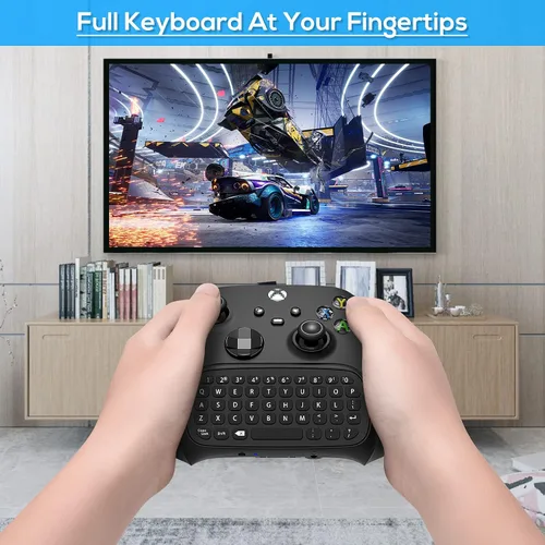 Vista 7 de Teclado para Xbox Series XS Controller para Xbox OneSController Gamepad 24Ghz Mini QWERTY Teclado Gaming Chatpad con conector de audioauriculares