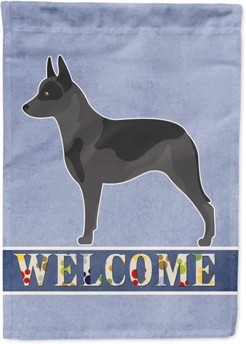 Vista 45 de Caroline's Treasures BB8334GF AIDI Bandera de jardín para perro de montaña del Atlas, bandera de buzón azul, bandera decorativa para patio exterior