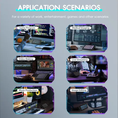 Vista 6 de AKP153 Controlador de estudio, Stream Deck, 15 teclas macro, acciones de activación en aplicaciones y software como OBS, Twitch, YouTube, consola