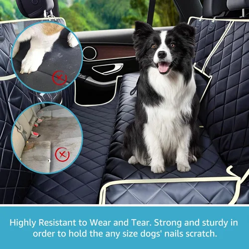 Vista 8 de Lassie Hamaca 4 en 1 de cobertura completa para automóvil, 100% impermeable, fundas de asiento de coche para asiento trasero con ventana de malla
