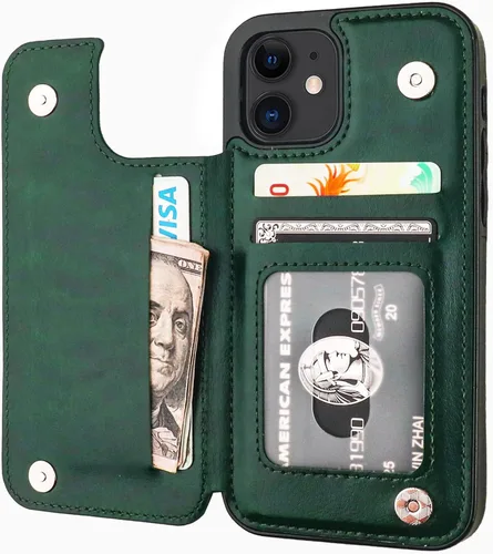 Vista 18 de ONETOP Compatible con iPhone 12 Compatible con iPhone 12 Pro Funda Cartera con Portarjetas, Funda de Cuero PU con Soporte y Ranuras para Tarjetas