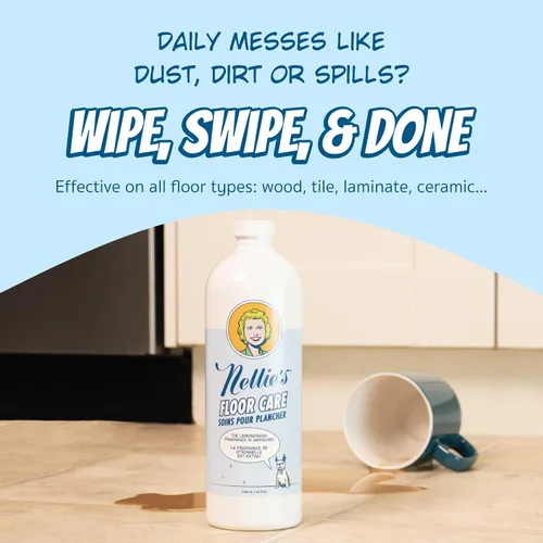 Vista 6 de Nellie's Cuidado del suelo: limpiador de suelos a base de plantas para madera dura, azulejos, cerámica y más, elimina eficazmente la suciedad