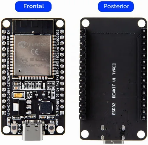 Vista 9 de ELEGOO 3PCS ESP-32 Dev Boards, ESP-WROOM-32, USB-C, WiFi Bluetooth 4.2