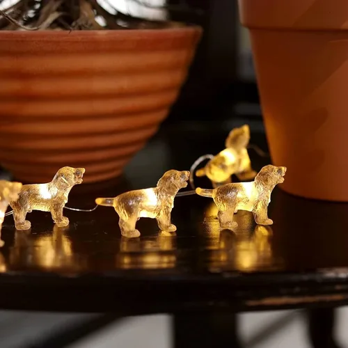 Vista 8 de Guirnalda de luces de hadas labrador, luz decorativa única, regalos para perros para niñas, lindas luces 20 LED, 8 pies, funciona