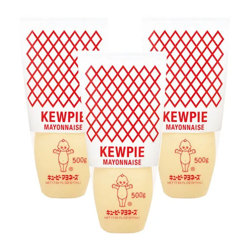 Vista 16 de Kewpie Mayonesa, producto de Estados Unidos, sin jaula sin gluten, 12 onzas, 24 onzas líquidas Paquete múltiple de mayonesa de estilo japonés