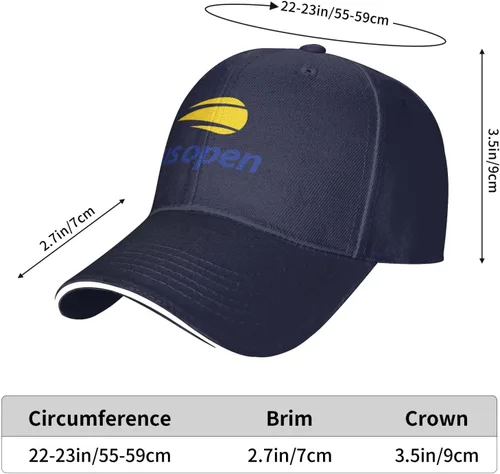Vista 6 de US Open Tennis 2023 Sandwich Cap Unisex Gorra de béisbol clásica unisex ajustable Casquette Dad Hat