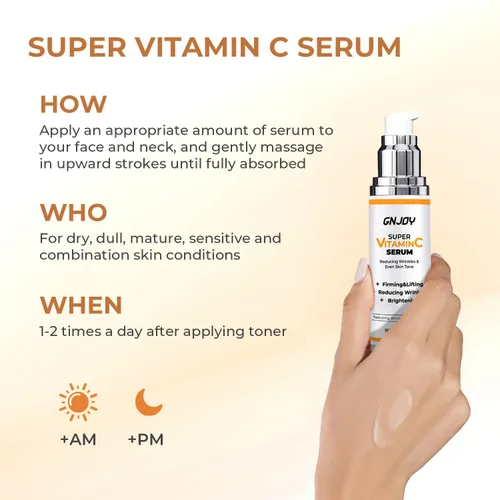 Vista 6 de Suero de vitamina C para la cara 84% suero Super C para mujeres mayores de 70 años, con vitamina C ácido hialurónico cafeína para piel madura