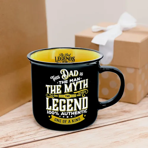 Vista 5 de Pavilion Gift Company - Dad The Legend - Taza de cerámica de 13 onzas, taza de café de doble cara, regalo del día del padre, 1 unidad, paquete de 1