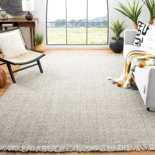 Vista 13 de SAFAVIEH Natural Fiber Collection - Alfombra decorativa de 2 x 3 pies, carbón y natural, yute tejido a mano, ideal para zonas de alto tráfico