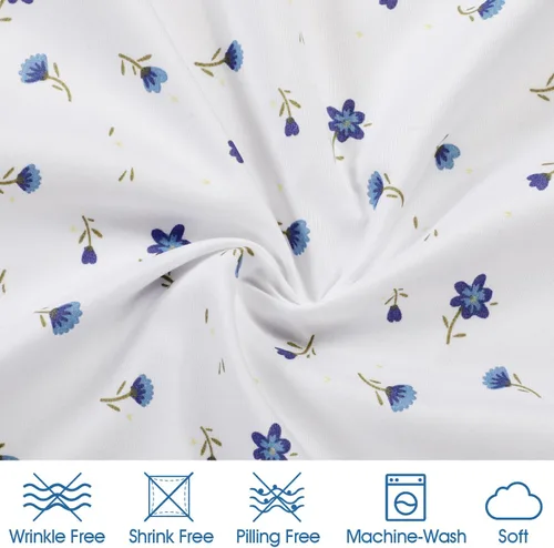 Vista 5 de HOMEIDEAS 6 piezas de sábanas impresas tamaño matrimonial, sábanas de microfibra cepillada extra suave con patrón de 1800 hilos, bolsillo profundo
