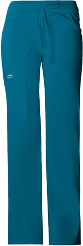 Vista 12 de Cherokee Pantalones quirúrgicos para mujer, tiro bajo, pierna acampanada, cordón ajustable con 6 bolsillos, 24001 Peltre